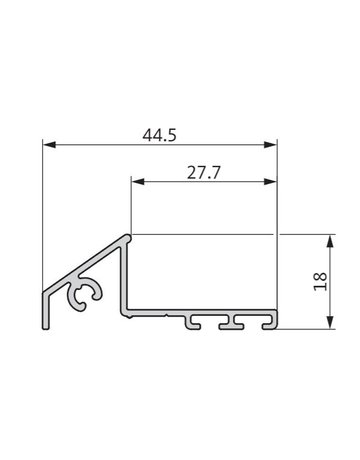Wetterschenkel 242g ohne Zubehör 6000mm - GU