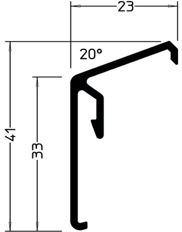 Gutmann Flügelabdeckprofil FP 23/41 LM G 214 Länge 6 Meter
