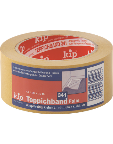 Teppichverlegeband PP-Folie 50 mm Rollenlänge 25 m beidseitig Nr. 341-22 - Kip