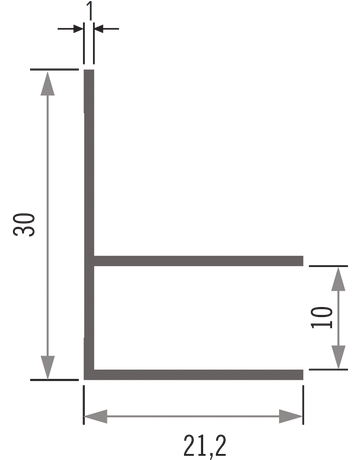 F-Profil L= 3000 mm weiß - Leo