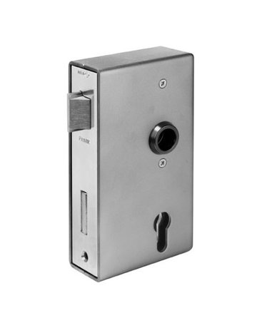 Schlosskasten blank 140P PZW DIN L mit Anti-Panikschloss E verzinkt 142P/40 - AMF