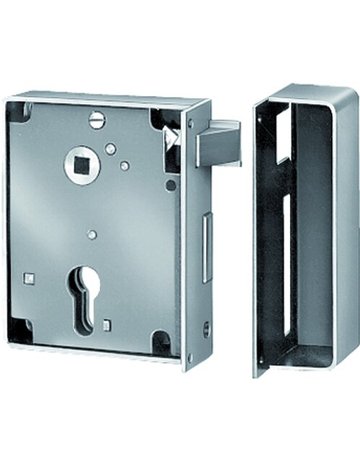 Kastenschloss 2 ZW/60 D PZW einwärts, Schloss links montiert verzinkt - AMF
