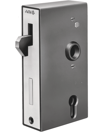 Schiebetor Schlosskasten blank mit Schloss verzinkt 140 S/50 ZW - AMF