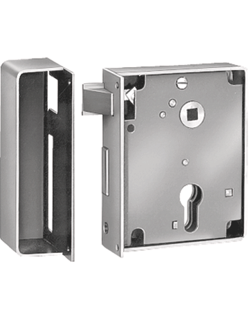 Kastenschloss 2 ZW/60 D PZW einwärts, Schloss rechts montiert verzinkt - AMF