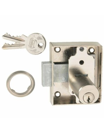 Aufschraub Möbel -Schloss 2826/30 RS Zylinder matt vernickelt 2 Schl. Schließung BN0101 - JuNie