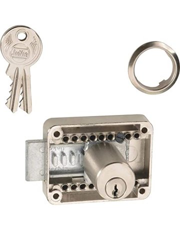 Aufschraub Möbel -Schloss 2828/15-40 RS Zylinder matt vernickelt 2 Schl. Schließung BN0101 - JuNie