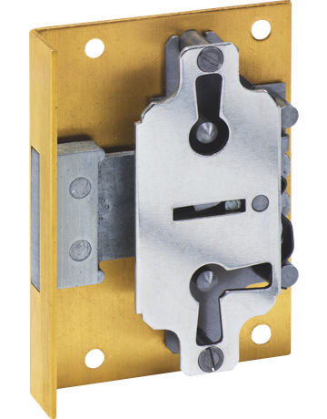 Einlass-Möbelschloss Messing -Bl. 619/25 Zuhaltung 8 X 8 mm - JuNie