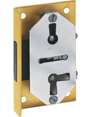 Einlass-Möbelschloss Messing -Bl. 649/15 Zuhaltung 6 X 6 mm - JuNie