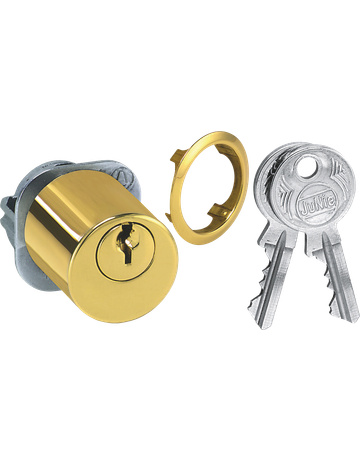 System Schliesseinsatz Messing poliert 7538 Zylinder Lg. 23 für Werkstatt Montage verschieden Schl. - JuNie