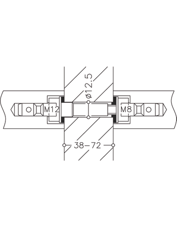 HT-Stoßgriff-Befestigung, paarweise, StahlMU 1.1X, Aufsteckmontage, TS38-72mm, farblos - Normbau
