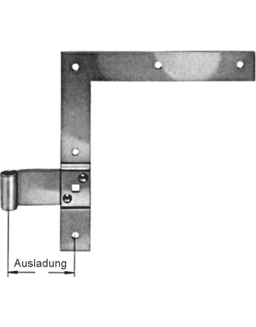 Ladenwinkelband gelb verzinkt / links 30 x 30 cm fest Nr. 51 - Pfeifer