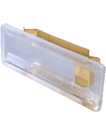 Namensschild mit Feder A=65x22 mm für Einlage 60 x 15 x 0,5 mm - Renz