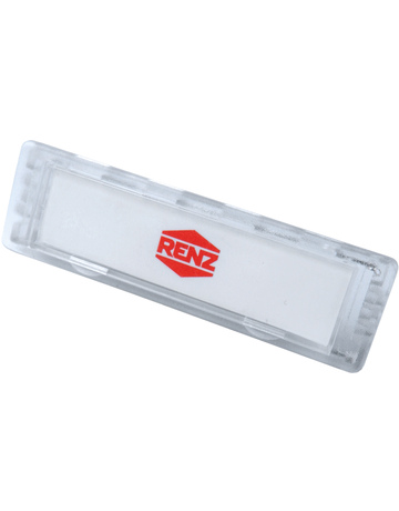 Namensschild glasklar 92 A=75x22 mm für Einlage 60x15x0,5 mm - Renz