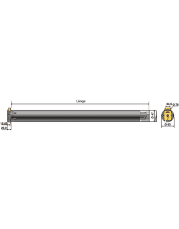 LT 50 Atlas 15/17 SW 60 ED Kabel 3 m schwarz - Somfy