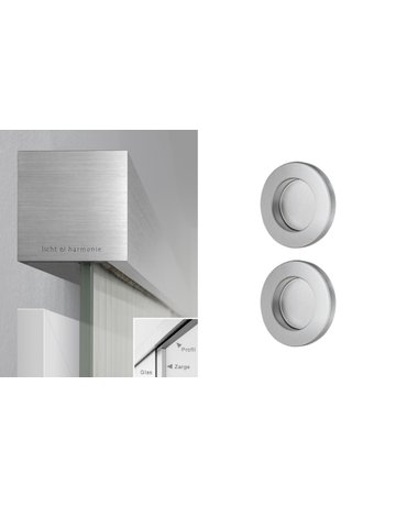 Schiebetürbeschlagset Tvin 2.0 Glas Set vor der Wand vor Zarge L: 2200mm - Licht & Harmonie