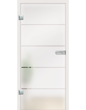 Ganzglas Drehtüre Atos Maße: 2097 x 959 x 8 mm DIN R - Licht & Harmonie