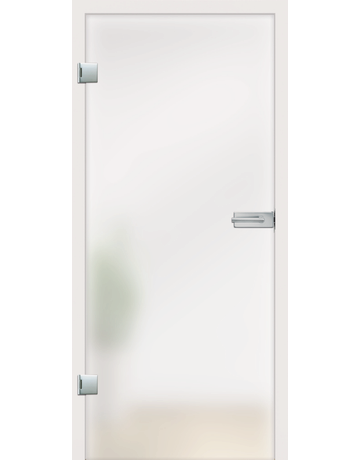 Ganzglas Drehtüre Satinato S/O Maße: 2097 x 959 x 8 mm DIN R - Licht & Harmonie