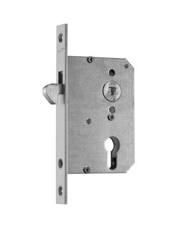 Schiebetürschloss 172-PZW/55 Hakenfalle 20K silber - BMH