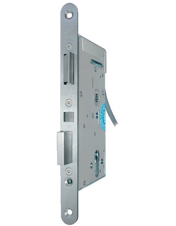 Panik-Einsteckschloss 809M12A PZW 72/9,D65,F24x235rd,chr.,AS,12V,DL - effeff