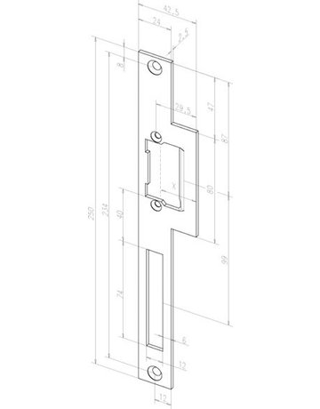 Lappenschließblech 310 DR,24/42,5x250x2,5 ktg,edelstahl - effeff