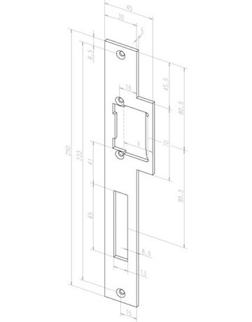 Lappenschließblech 405 DR,30/45x250x3 ktg,silberfarben - effeff