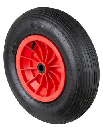 Luftrad D15.400,400mm Bohrung 20mm, Gummi schwarz Radk.Kst, RL, Rillenprofil - BS ROLLEN