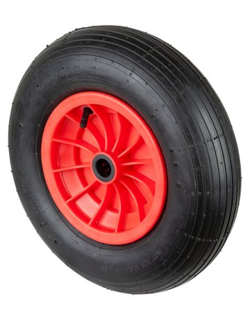 Luftrad D15/401,400mm Bohrung 25mm, Gummi schwarz Radk.Kst, RL, Rillenprofil - BS ROLLEN