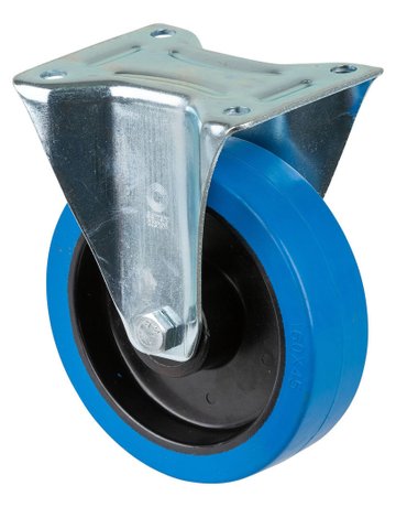Bockrolle 160mm L410 Platte, Elastik blau, RL L410.B61.160 - BS ROLLEN