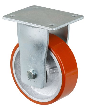 Bockrolle 150mm RR110.B15Platte, Polyure Guss, KL RR110.C10.150 - BS ROLLEN