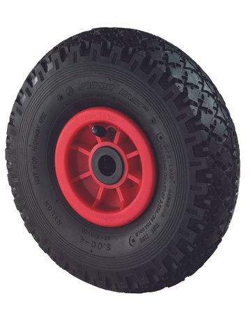Luftrad D15.264,260mm Nabenl.60mm, Gummi schwarz Radk.Kst, RL, Stollenprofil - BS ROLLEN