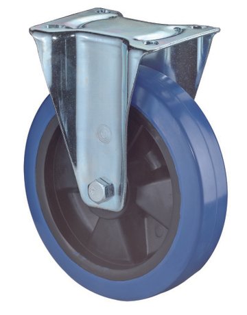 Bockrolle 200/50mm L410 Platte, Elastik blau, RL L410.B61.200 - BS ROLLEN