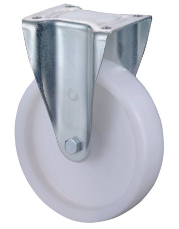 Bockrolle 200mm N110.B10 Platte, Kunststoff weiß, RL N110.B10.201 - BS ROLLEN