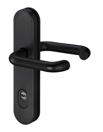 SI-Drückergarnitur Logo 8755/7203 LS,15mm,ES1,ZA72/8 RAL 9005,TS35-45 - edi