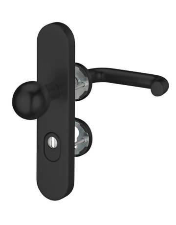 Kombi-Drückergrt. 5722/7203 LS/Ros.,15mm,ES1,ZA/PZ72/9,sw,TS35-45 - edi