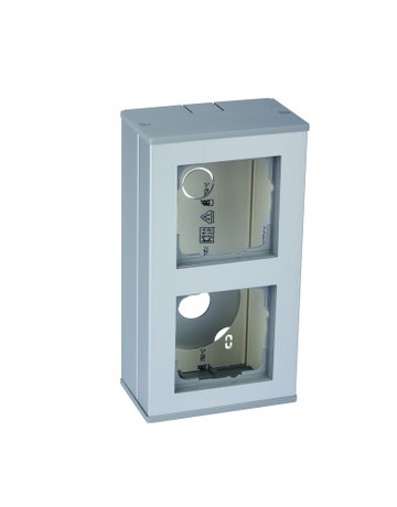 Aufputzgehäuse Profil 55 zweifach,silber, L 158mm, B 85mm, H 53mm - dormakaba