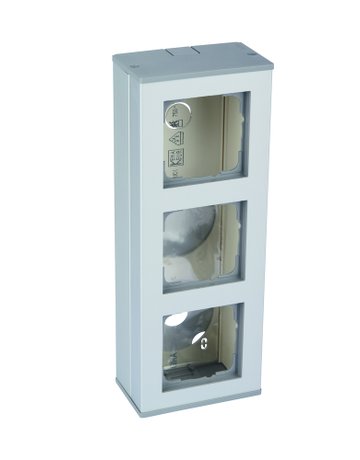 Aufputzgehäuse Profil 55 dreifach,silber, L 230mm, B 85mm, H 53mm - dormakaba