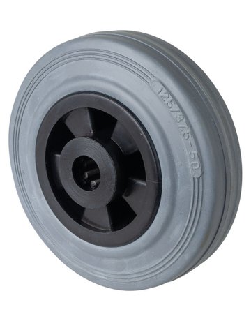 Gummirad 125mm B46.125 grau,Radkörper Ks t.,RL BS ROLLEN
