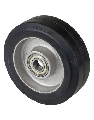 Gummirad 125/40mm B80.127 Elastik schwarz, Radk.Alu,KL - BS ROLLEN