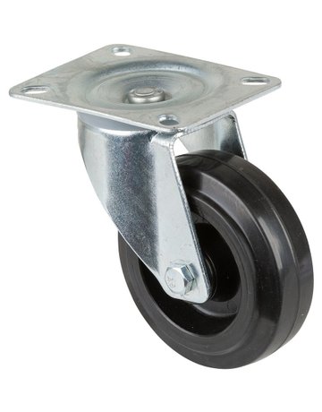 Lenkrolle 100mm L400.B60 Platte,Elastik schwarz ,RL L400.B60.100 BS ROLLEN