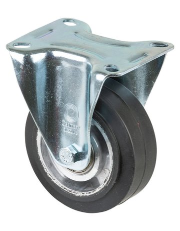 Bockrolle 100mm L410.B80 Platte,Elastik schwarz ,KL L410.B80.100 - BS ROLLEN