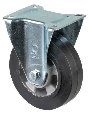 Bockrolle 160mm L410.B80 Platte,Elastik schwarz ,KL L410.B80.160 - BS ROLLEN