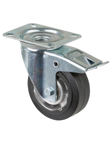 Lenkrolle 100mm L420.B80 Platte,Elast.sc hw.KL,Fest L420.B80.100 - BS ROLLEN