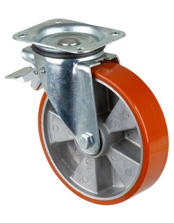 Lenkrolle 200mm L420.B90 Platte,Polyu.Gu ss,KL,Fest L420.B90.202 - BS ROLLEN
