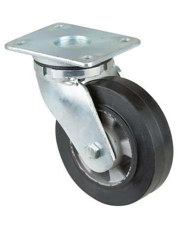 Lenkrolle 160mm RR100.B80 Platte,Elastik schwarz ,KL RR100.B80.160 - BS ROLLEN