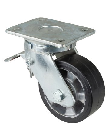 Lenkrolle 125mm RR120.B80 Platte,Elast.s chw.KL,Fest RR120.B80.125 - BS ROLLEN