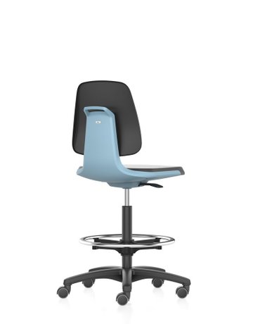 Bimos Arbeitsstuhl Labsit 4, K-Leder bla u Sitzhöhe 560-810 mm