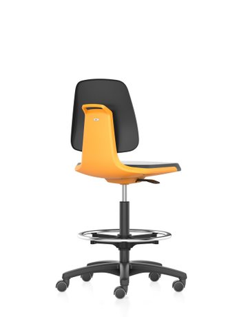 Bimos Arbeitsstuhl Labsit 4, K-Leder ora nge Sitzhöhe 560-810 mm