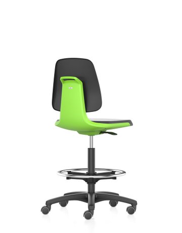 Bimos Arbeitsstuhl Labsit 4, K-Leder grü n Sitzhöhe 560-810 mm