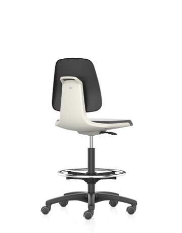 Bimos Arbeitsstuhl Labsit 4, K-Leder wei ß Sitzhöhe 560-810 mm