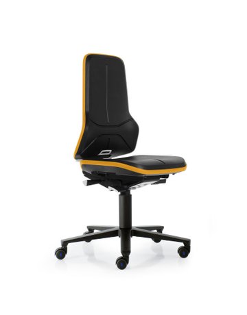 Bimos Arbeitsstuhl ESD Neon 2, orange Sitzhöhe 450-620 mm mit Rollen, ohne Polst